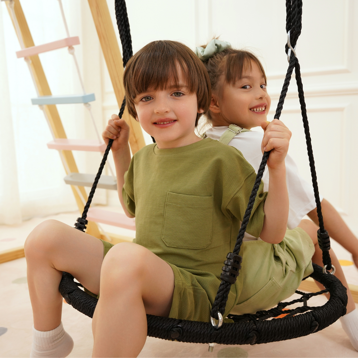 Avenlur Sweetgum 8-in-1 Indoor Wooden Playset – Montessori Climber with Slide, Rockwall, Swing & More (X-Large)
