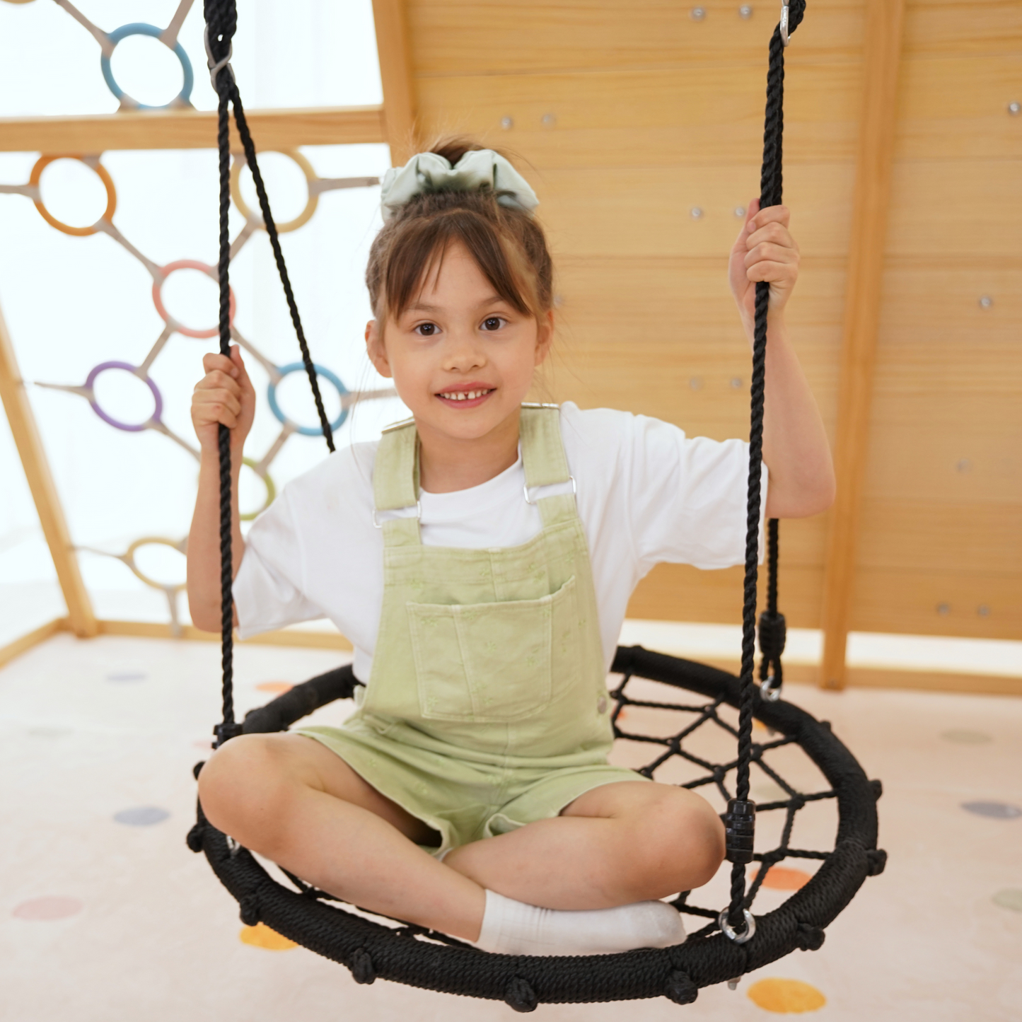 Avenlur Sweetgum Jumbo Indoor Wooden Playset – Montessori 8-in-1 Climber with Slide, Rock Wall & Swing