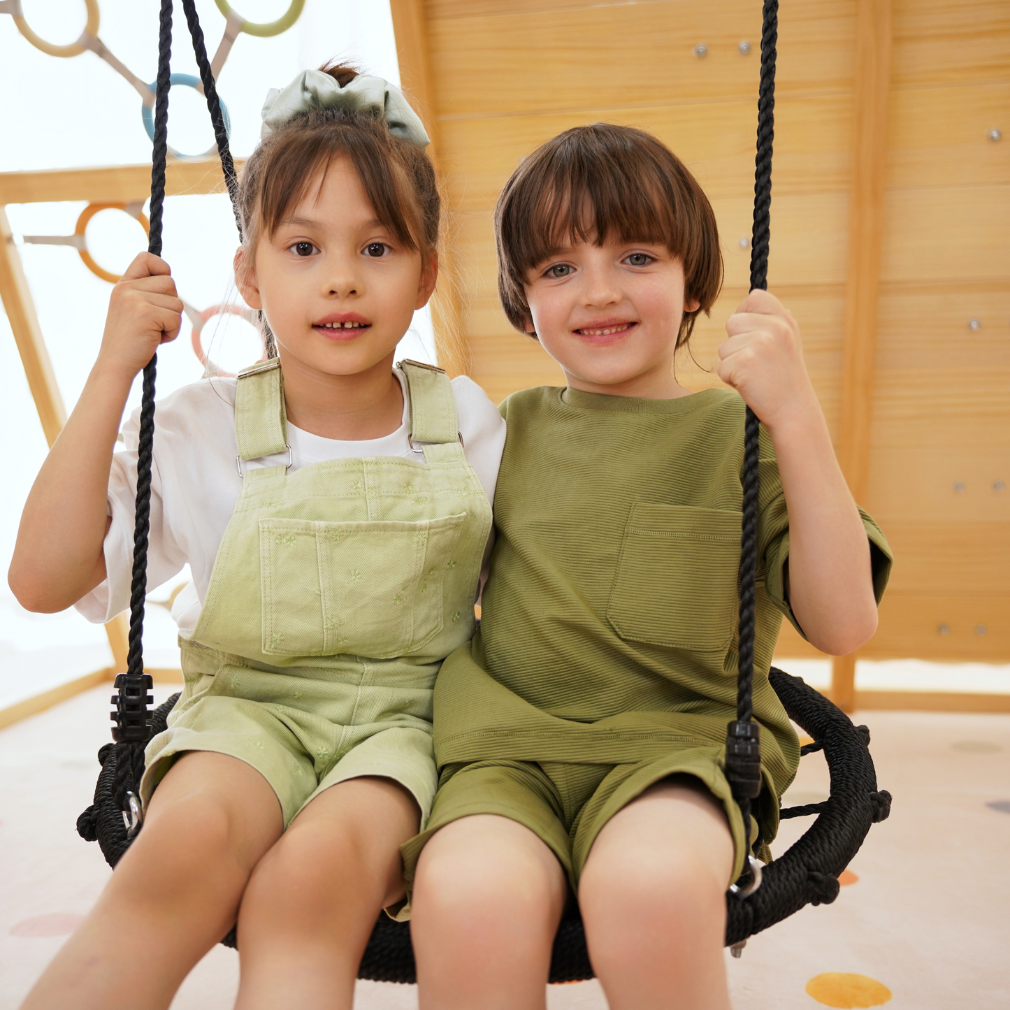 Avenlur Sweetgum Jumbo Indoor Wooden Playset – Montessori 8-in-1 Climber with Slide, Rock Wall & Swing