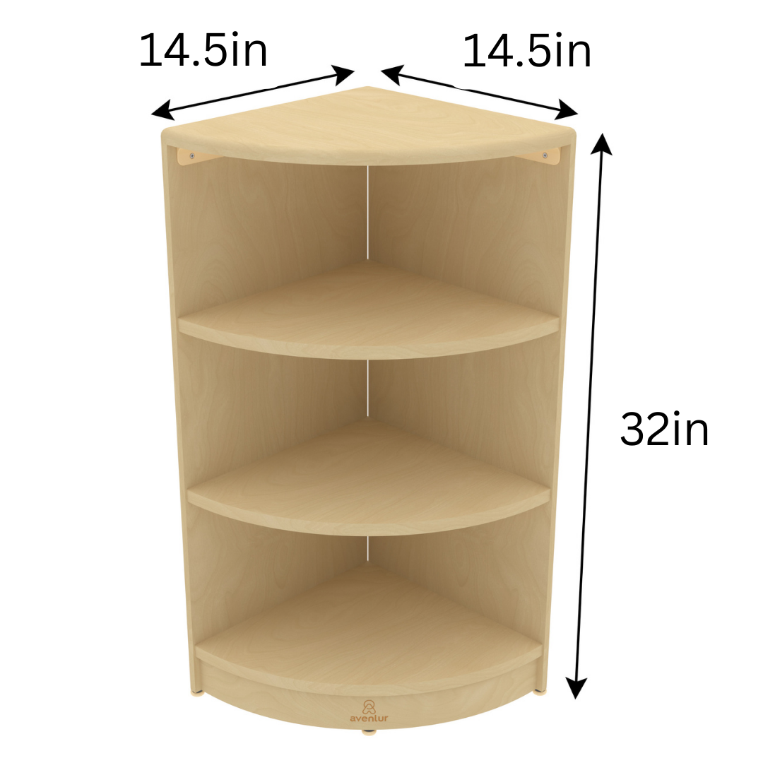 Corner Shelf – 32" Tall Wooden Montessori Storage