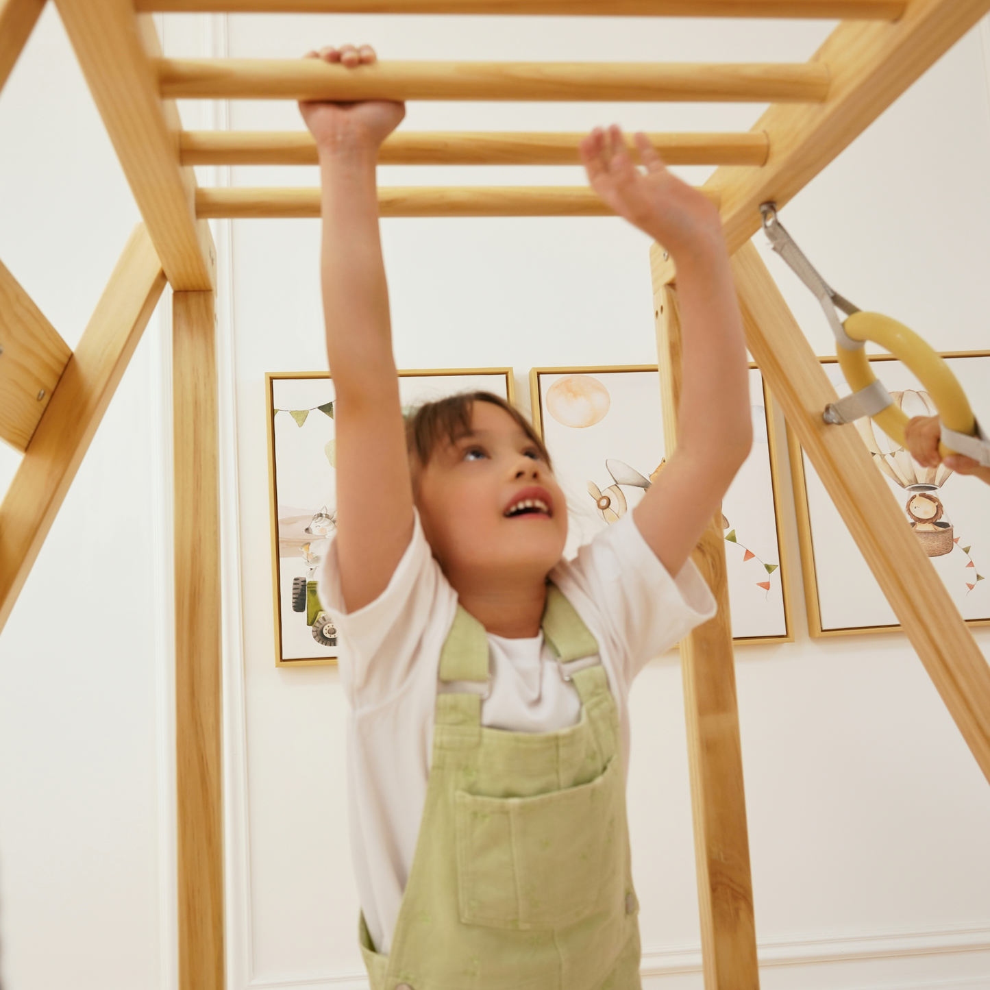 Avenlur Sweetgum Jumbo Indoor Wooden Playset – Montessori 8-in-1 Climber with Slide, Rock Wall & Swing