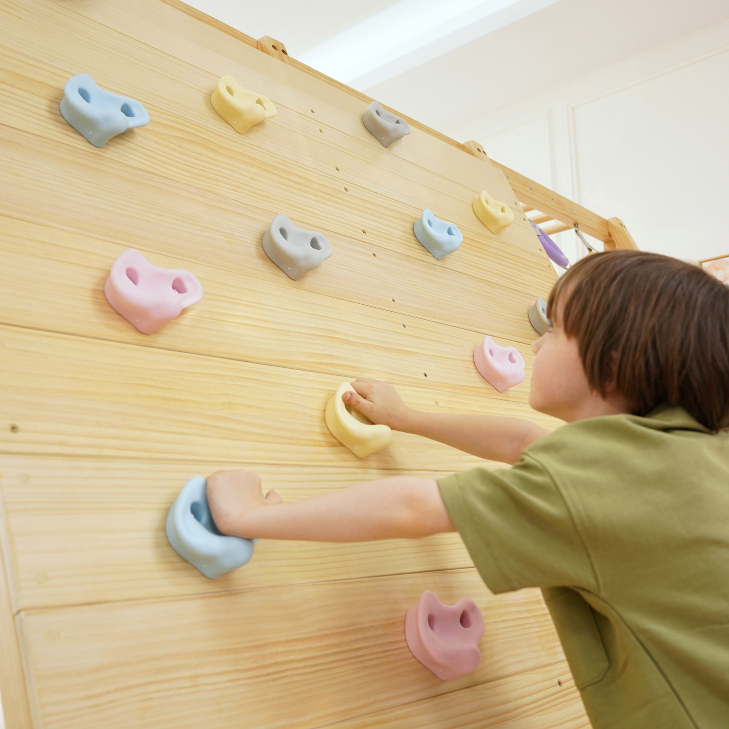 Avenlur Sweetgum Jumbo Indoor Wooden Playset – Montessori 8-in-1 Climber with Slide, Rock Wall & Swing