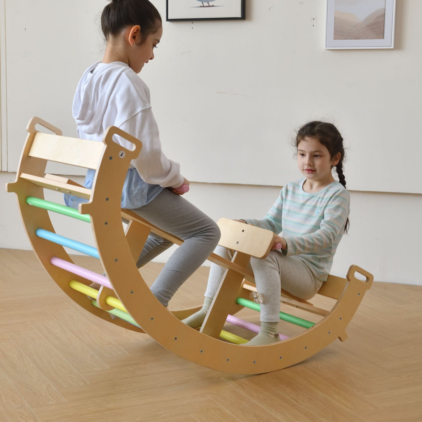 Bazel - Pikler 6-in-1 Climber with Rocker Arch and Slide Set.