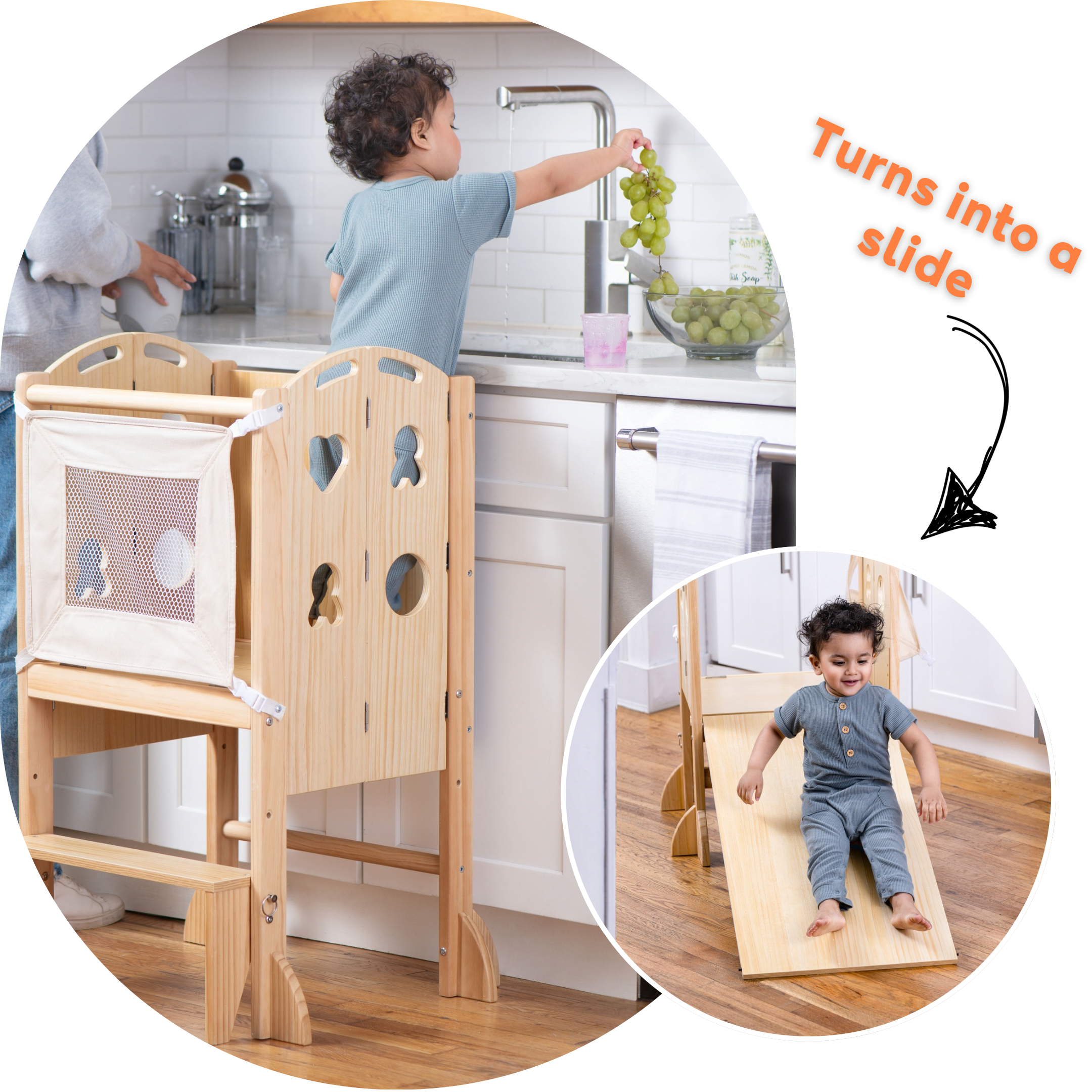 Stained offers Kitchen Helper Stool