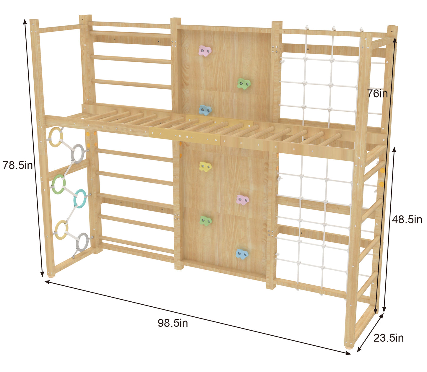 Monkey Bar Attachment โ For 79 Inch MODULAR Walnut Swedish Ladder