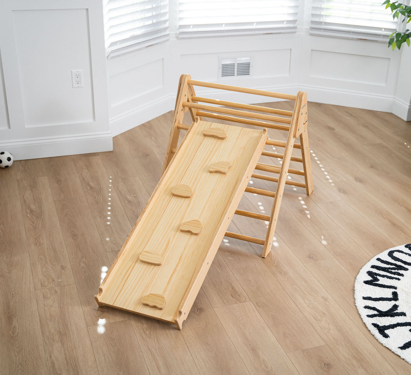 Bazel - Pikler 6-in-1 Climber with Rocker Arch and Slide Set.