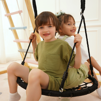 Avenlur Sweetgum 8-in-1 Indoor Wooden Playset – Montessori Climber with Slide, Rockwall, Swing & More (X-Large)
