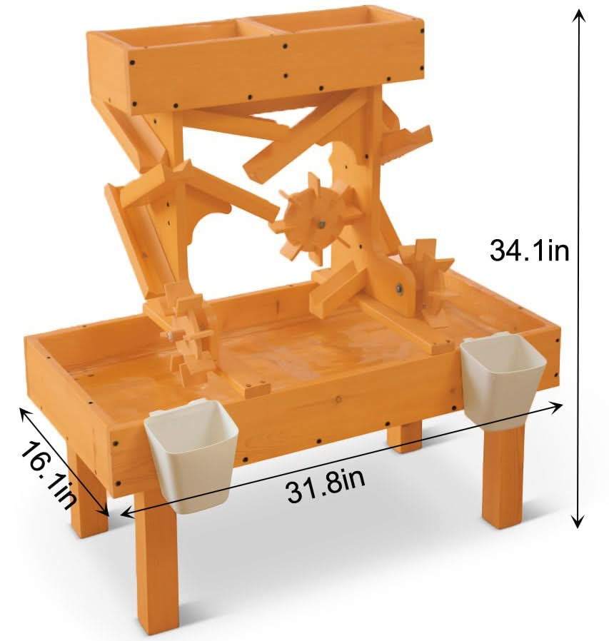 Wassertisch aus Holz für draußen, Spielset für Kleinkinder