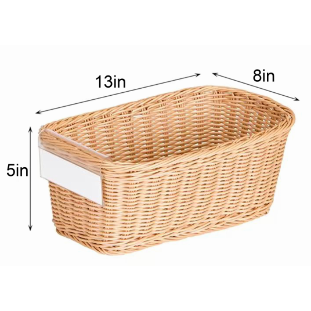 Small Classroom Storage Basket – Woven Shelf Organizer Bin (13" x 8" x 5") - 4 Pack