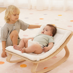 Avenlur Nest Wooden Baby Rocker – Natural Infant Lounger with Soft Padded Seat