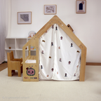 Cocomelon Flair White - Avenlur Wood House Desk und Stuhl | Montessori Waldorf Playhouse für Kinder | Einstellbare Höhe