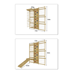 Walnut - 9-in-1 Swedish Ladder Wall Gym and Climber.