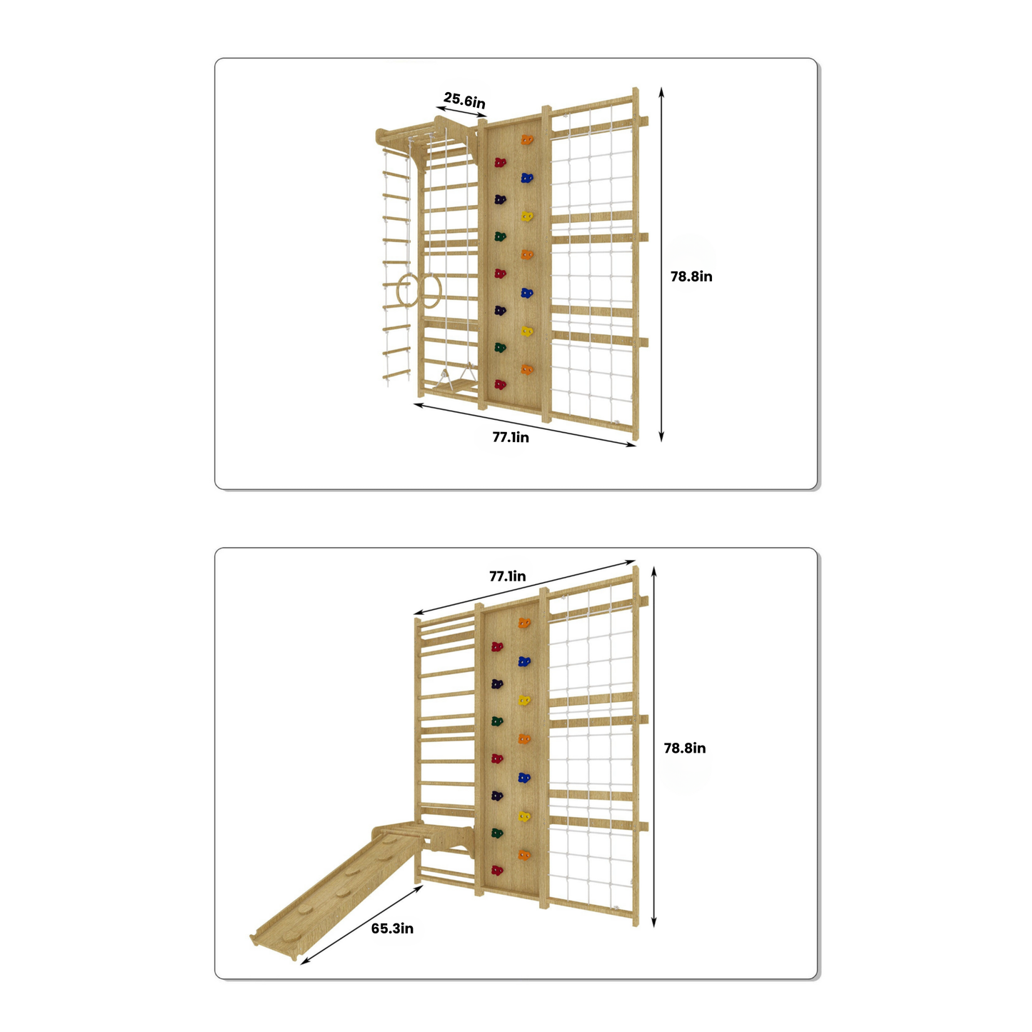 Walnut - 9-in-1 Swedish Ladder Wall Gym and Climber.