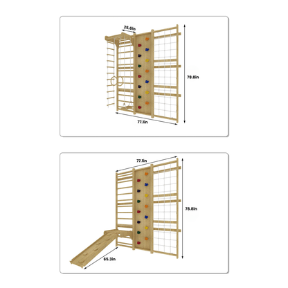 Walnut - 9-in-1 Swedish Ladder Wall Gym and Climber.