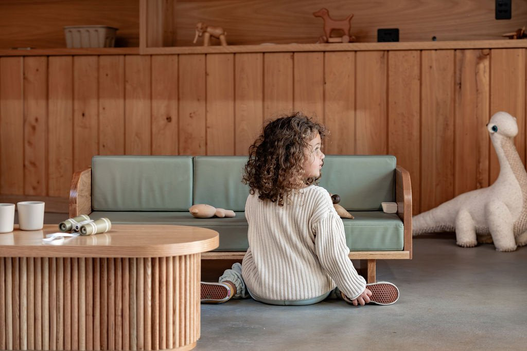 Junior Lounge - Sage Green | Solid Oak Kids Sofa