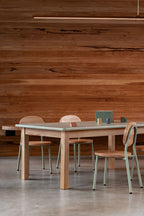 Matt Sage Rectangle Table (47.5" x 30" x 17") –  Solid Oak Frame