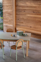 Matt Sage Rectangle Table (47.5" x 30" x 17") –  Solid Oak Frame