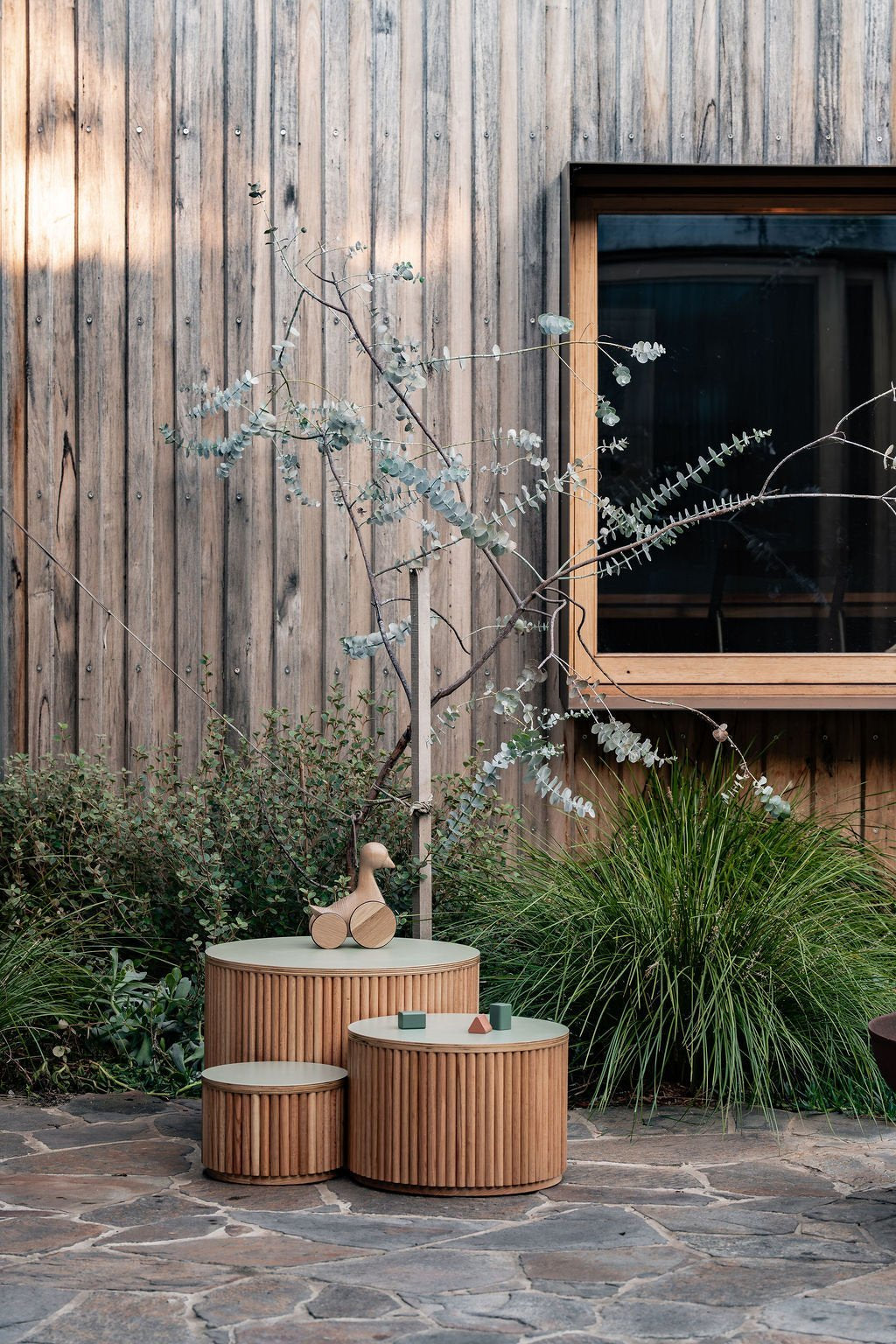 Nesting Fluted Tables - White