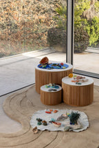 Nesting Fluted Tables - White