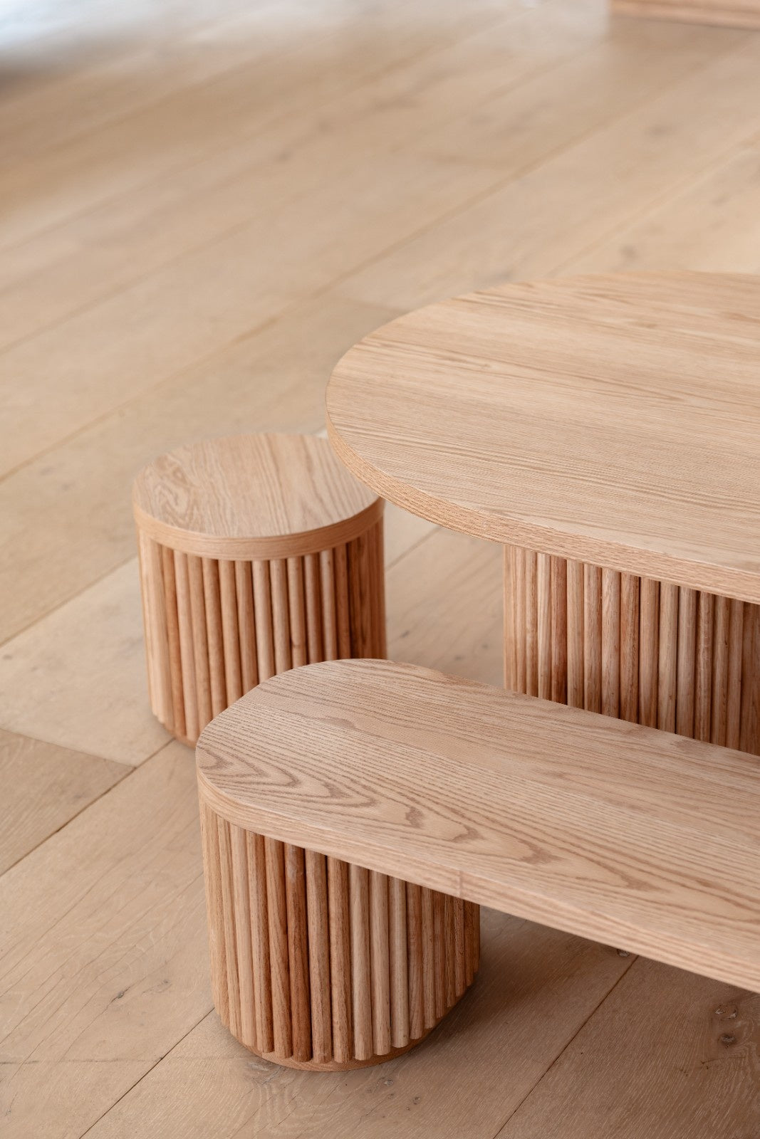 Fluted Oval Kids Table – Solid European Oak Activity Table