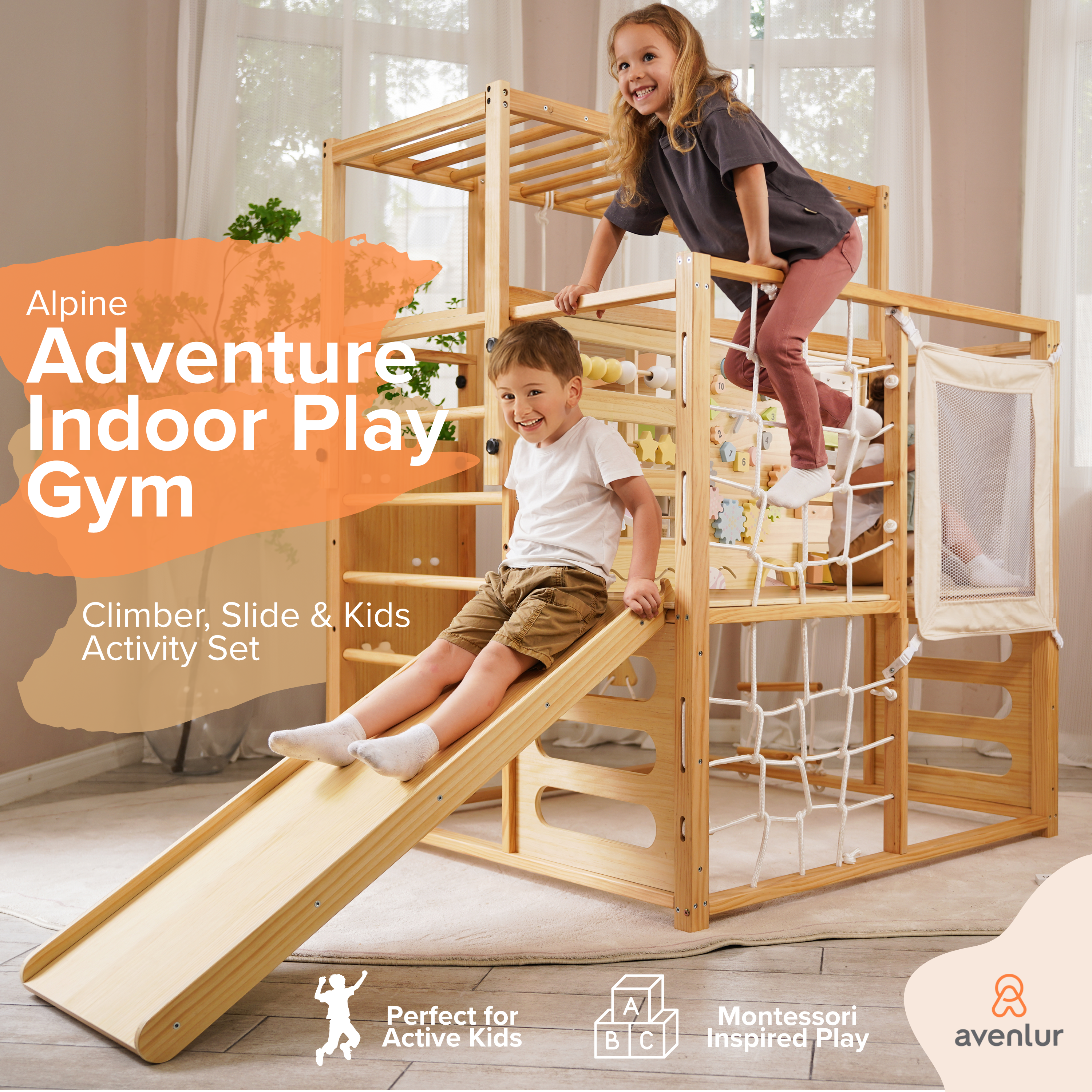 Alpine Adventure Gym | Indoor Climb & Slide Playset | Avenlur Alpine Adventure Gym | Indoor Climb & Slide Playset | Avenlur