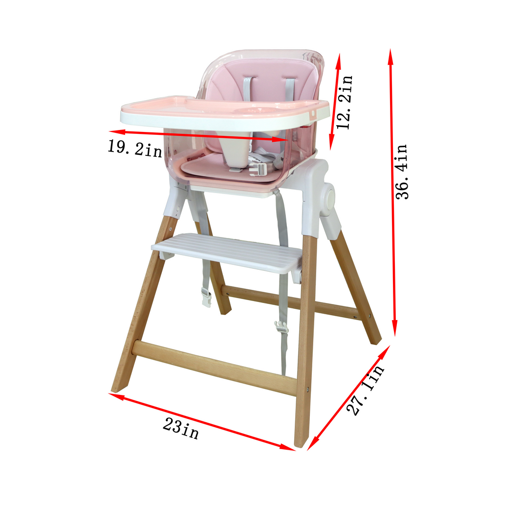 Klee - Holzstuhl mit Baby Fütterungstisch und Fußruhe für Kleinkind