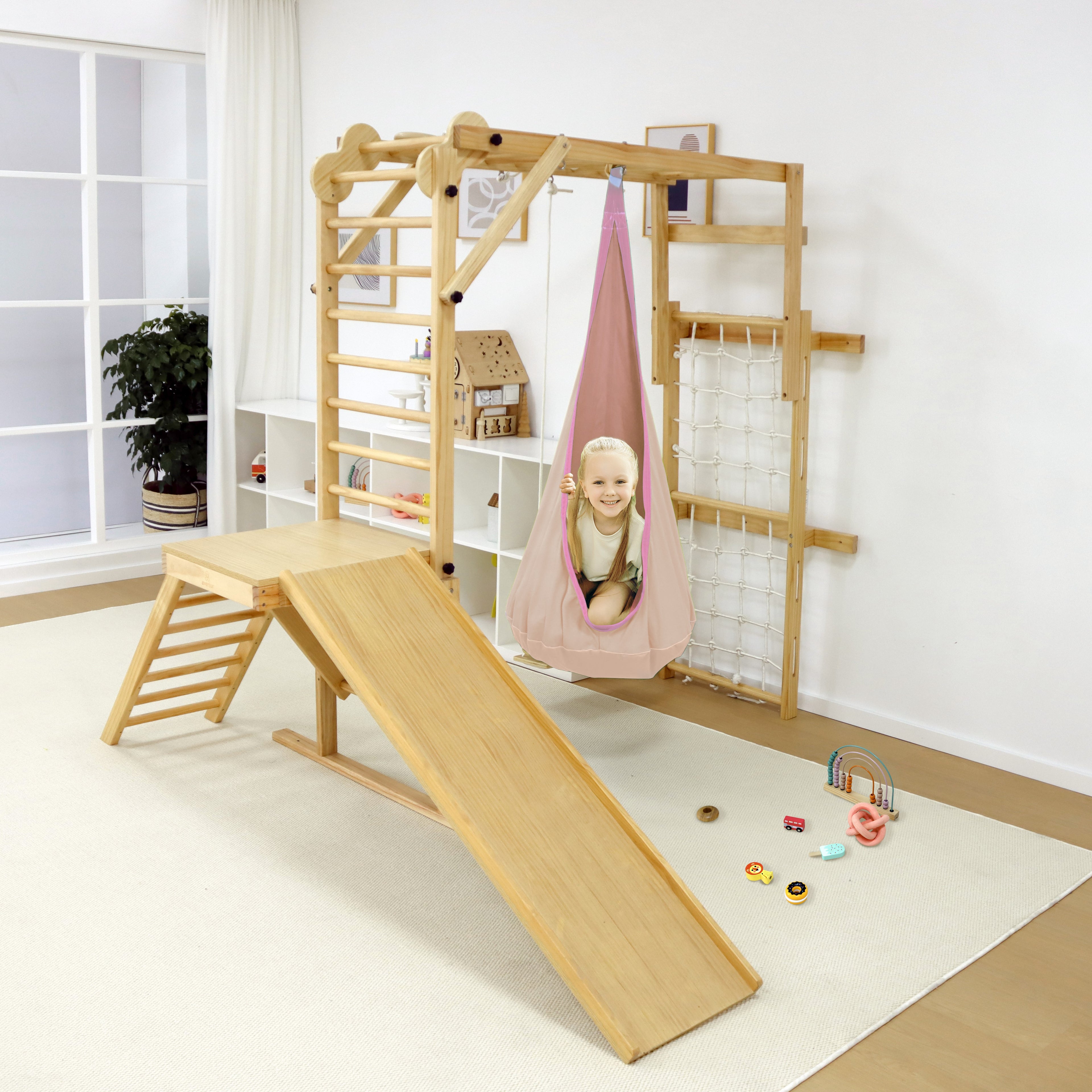 hängematte im zimmer befestigen Avenlur Sinnesschaukel-Hängematte – Befestigung für Montessori-Kletterer