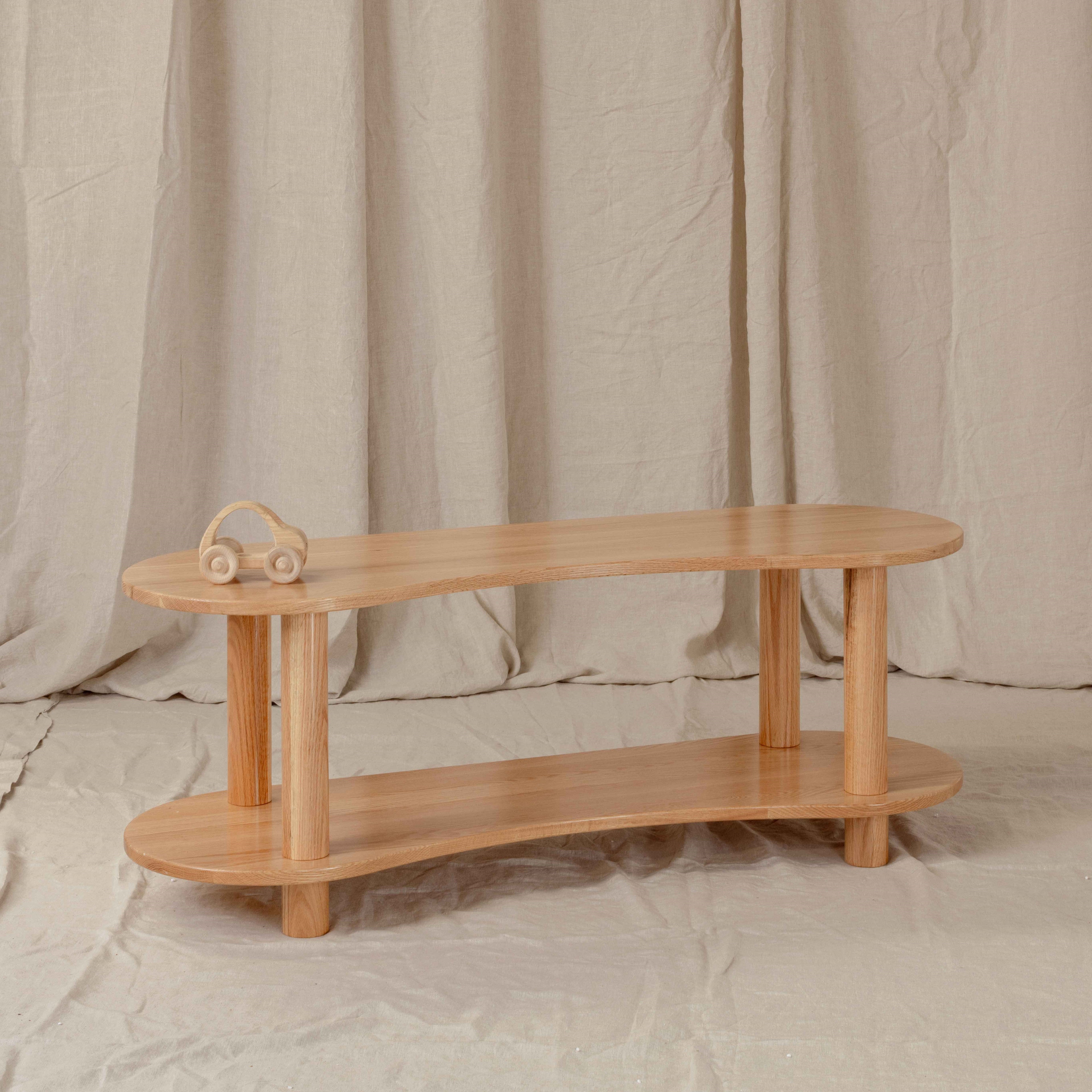 Leni Shelf Low – European Oak Two-Tier Storage for Early Childhood Spaces