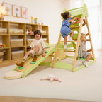 Avenlur Bush 6-in-1 Indoor-Klettergerüst aus Holz – Montessori-Spielset für Kleinkinder mit Rutsche, Kletterwand, Leiter und mehr