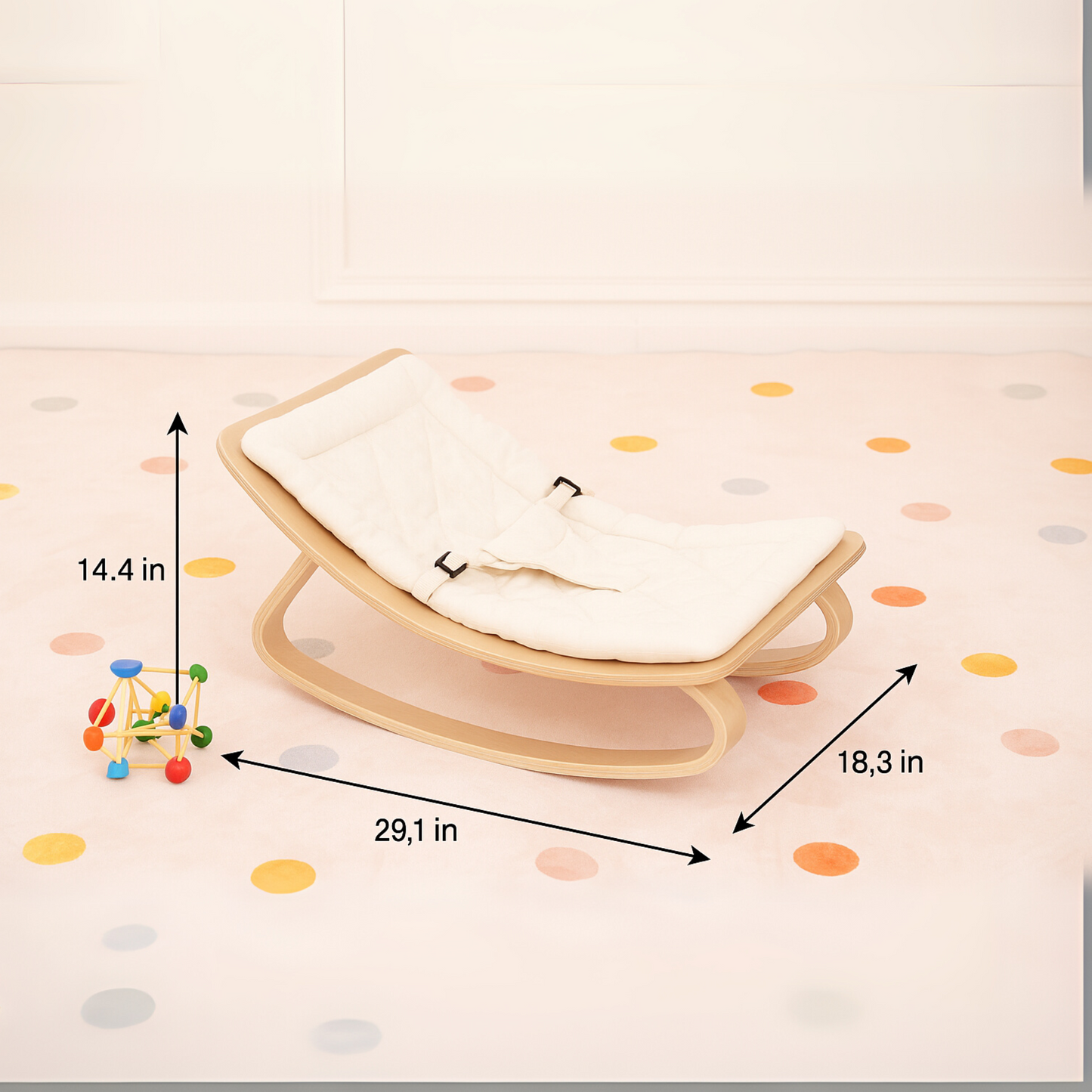 Avenlur Nest – Wooden Baby Rocker with Padded Seat