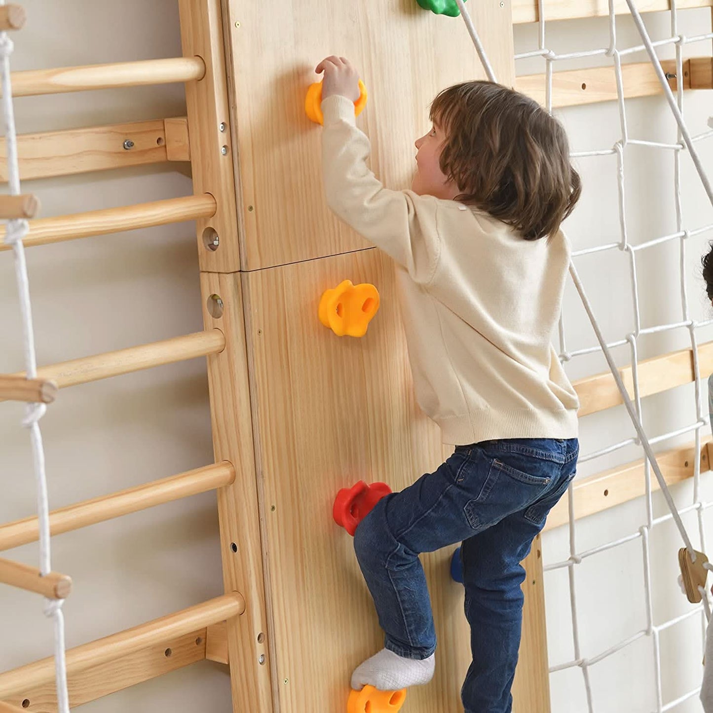 Walnut - 9-in-1 Swedish Ladder Wall Gym and Climber.