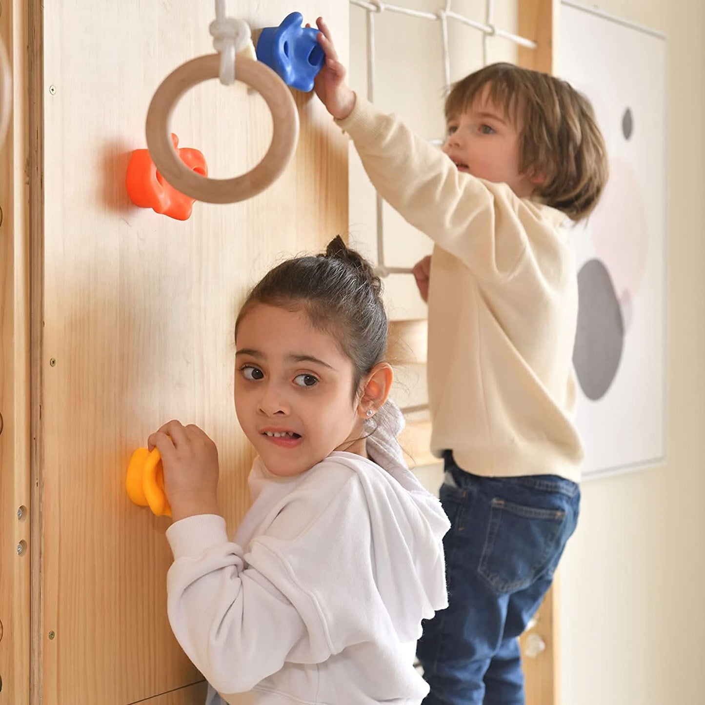 Walnut - 9-in-1 Swedish Ladder Wall Gym and Climber.