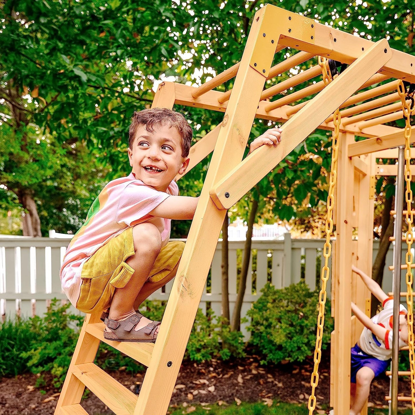 Hawthorn - Outdoor Climber with Monkey Bars, Swing, and Octagon Climber Playset