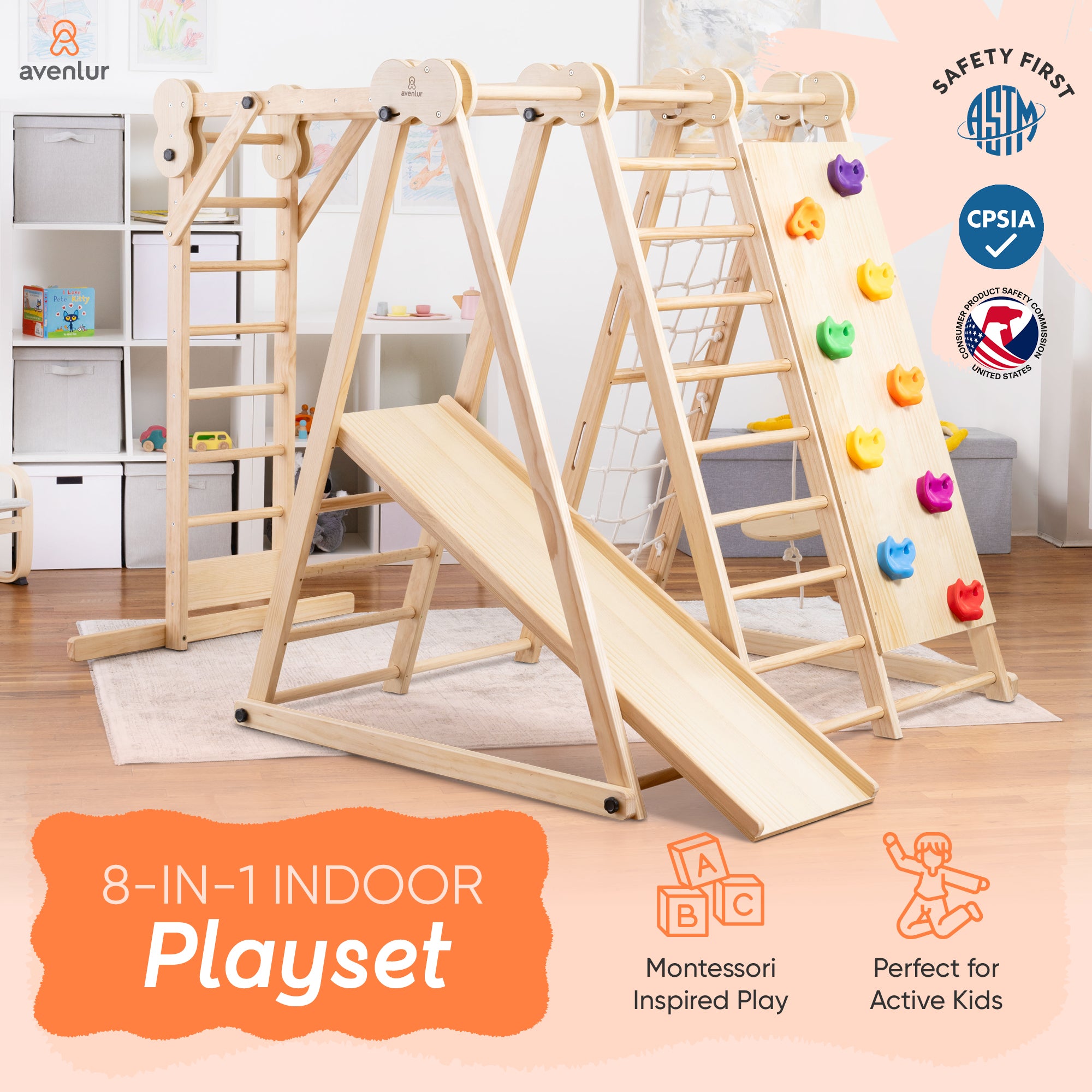 Chestnut - 8-in-1 Jungle Gym for Toddlers