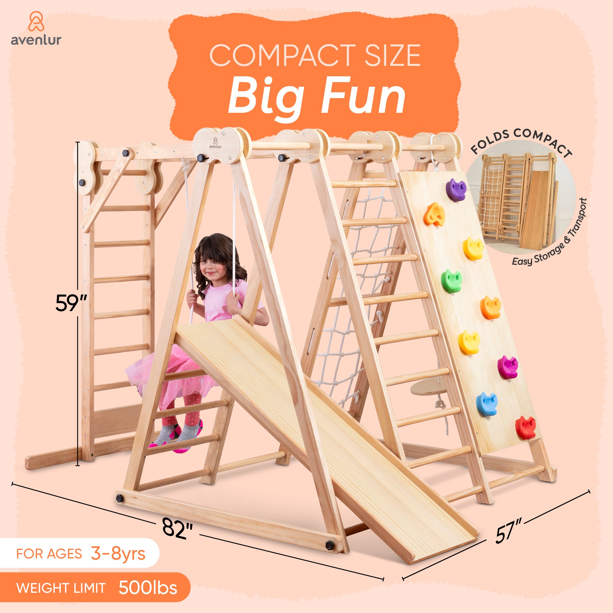 Chestnut - 8-in-1 Jungle Gym for Toddlers