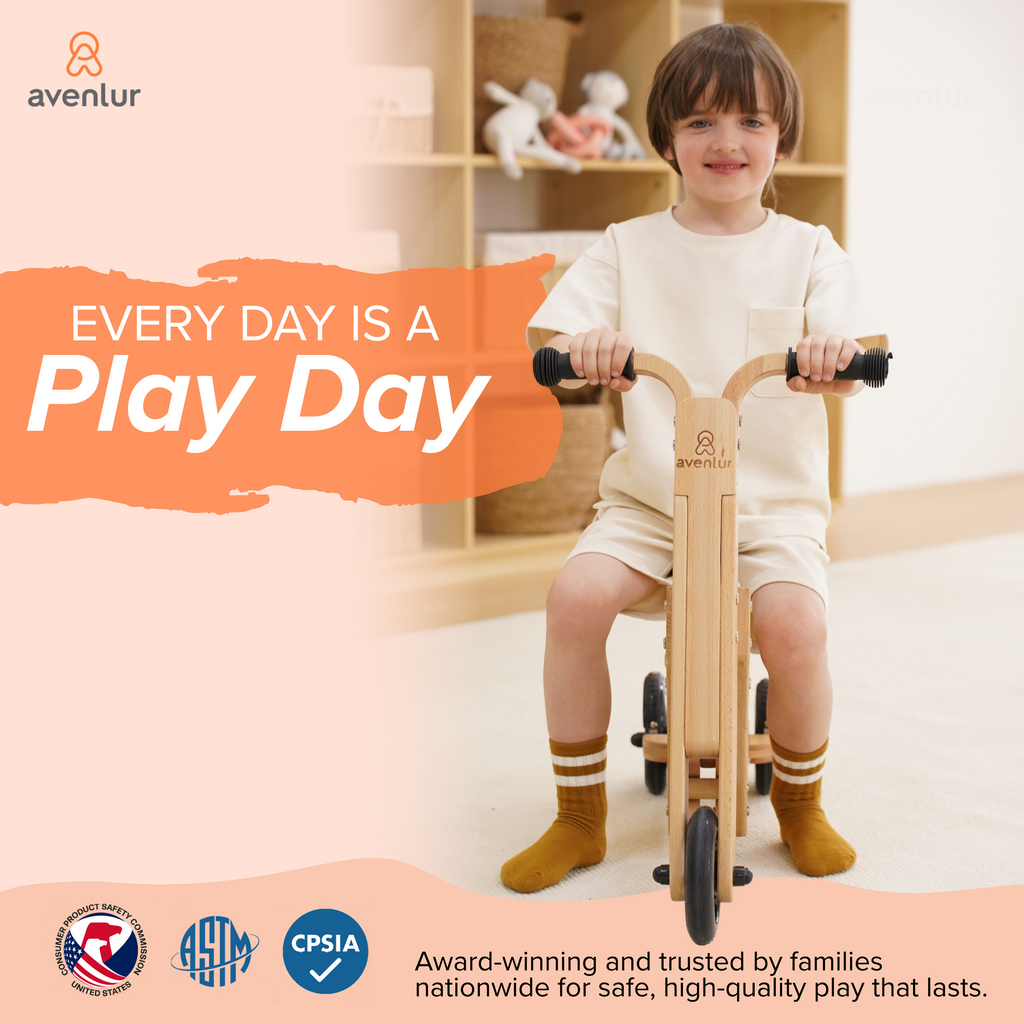 Juneberry 2-in-1 Wooden Scooter & Ride-On Toy for Toddlers