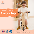 Juneberry 2-in-1 Wooden Scooter & Ride-On Toy for Toddlers