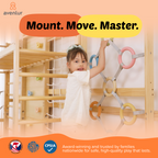 Walnut Modular 9-in-1 Swedish Ladder Wall Gym – Indoor Climber for Kids & Toddlers 95" Height