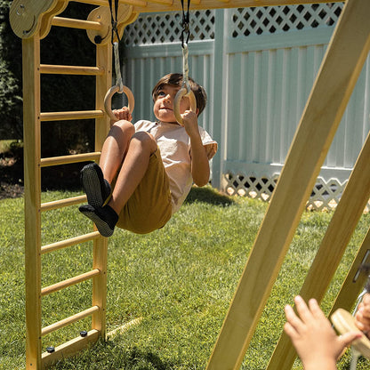 Chestnut - Outdoor and Indoor 8-in-1 Jungle Gym for Toddlers Playset.