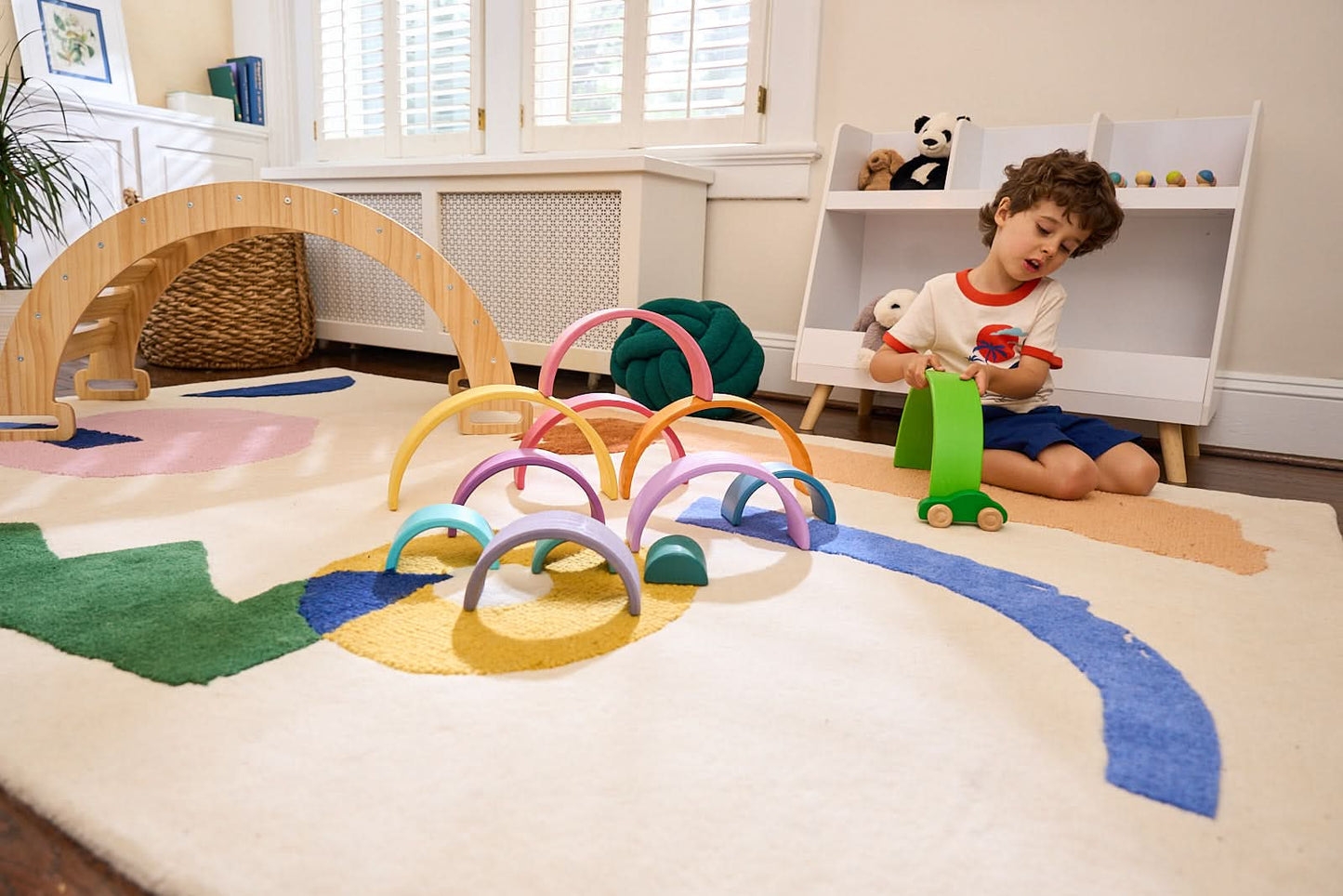 Wooden Rainbow Stacker Blocks