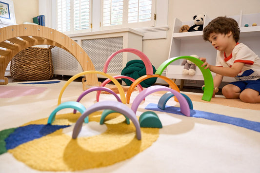 Wooden Rainbow Stacker Blocks