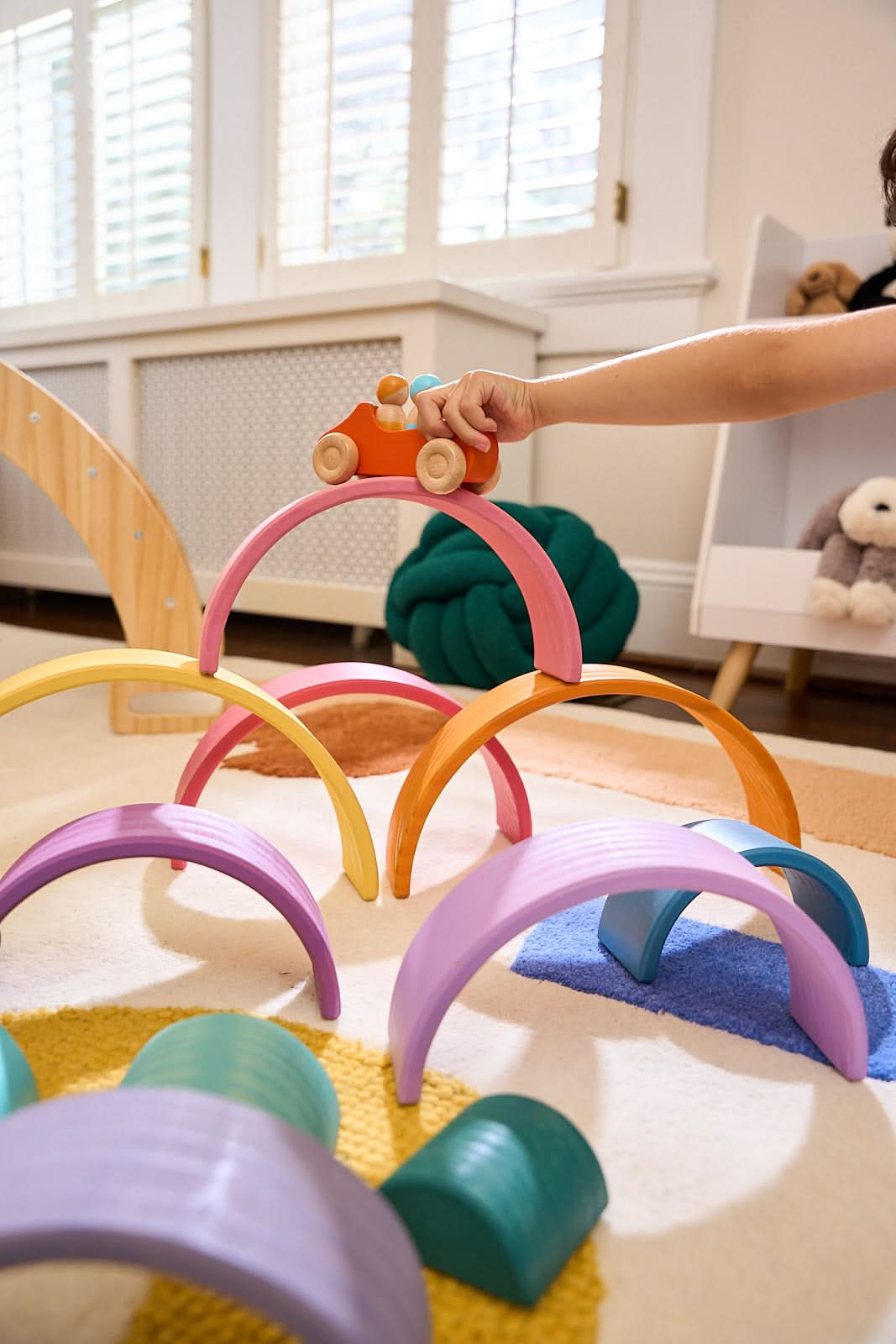 Wooden Rainbow Stacker Blocks.