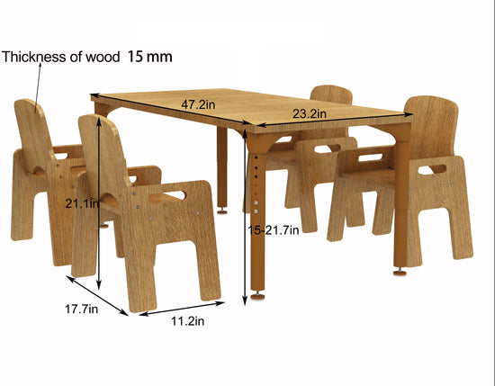 Avenlur Bamboo Toddler Table and Chair Set, 5 Piece Bamboo Activity Table &  Chairs for Children Arts, Crafts, Homework, Snack Time, Preschool,  Classroom Furniture, Gift for Boys and Girls 