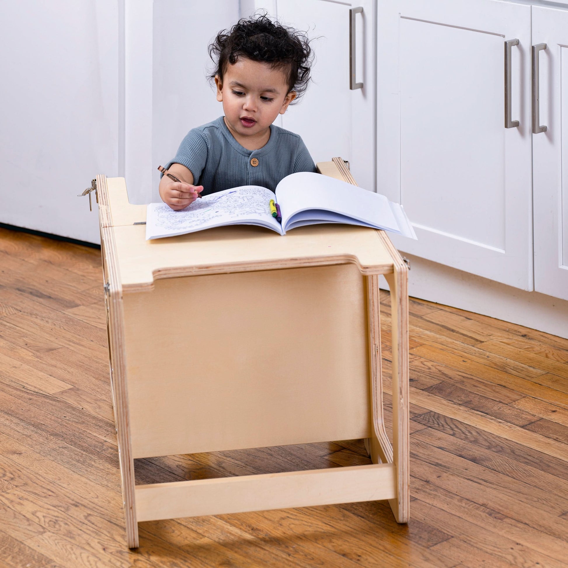 Date - 4 in 1 Kitchen Tower, Desk, Step Stool and Chalkboard.