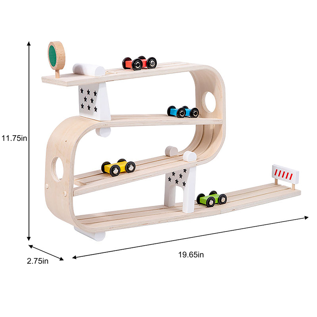 Avenlur Wooden Car Ramp Racer | Montessori Rolling Track Toy for Toddlers