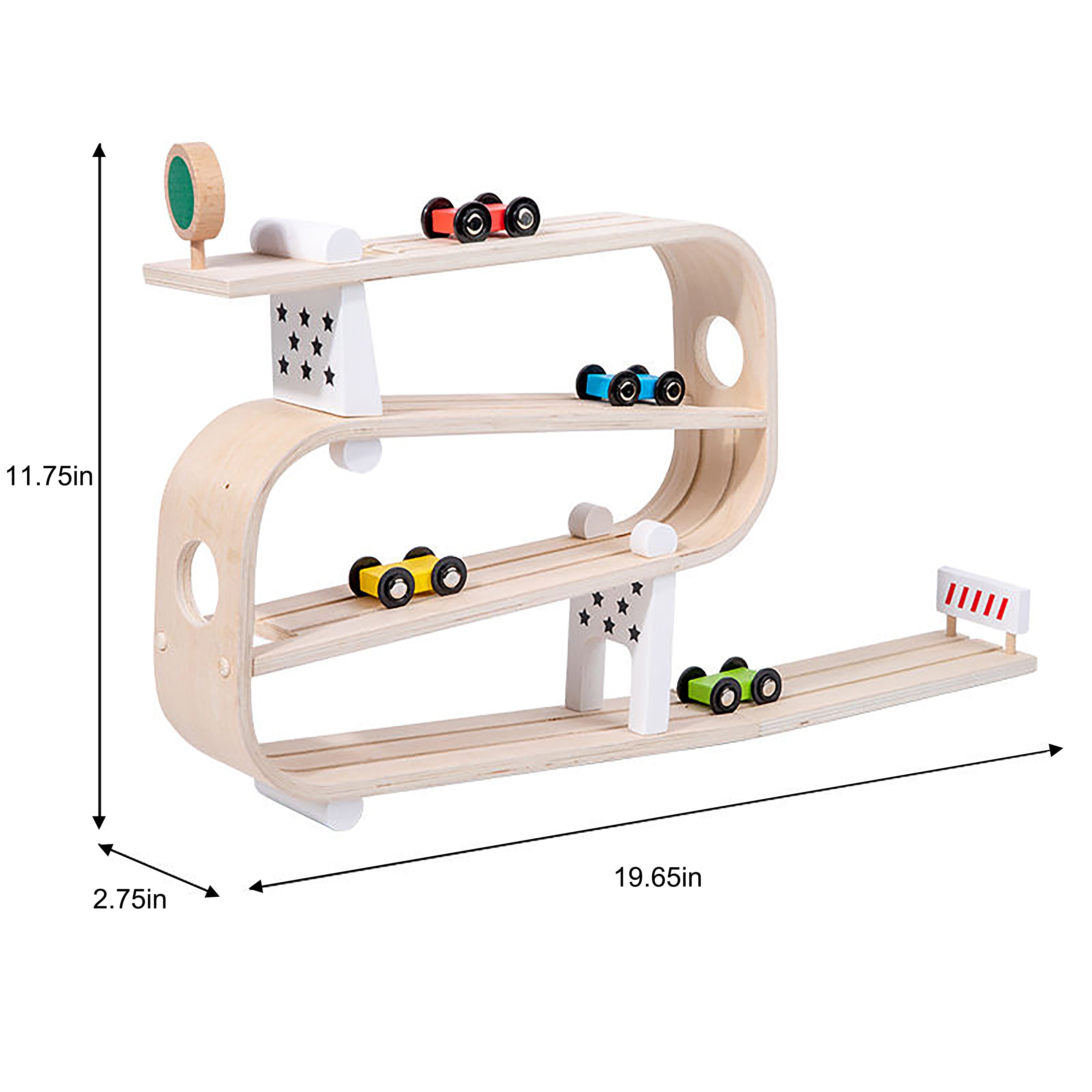 Avenlur Wooden Car Ramp Racer | Montessori Rolling Track Toy for Toddlers