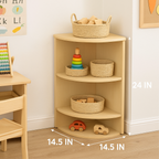 Montessori Classroom Corner Shelf - 24" Tall