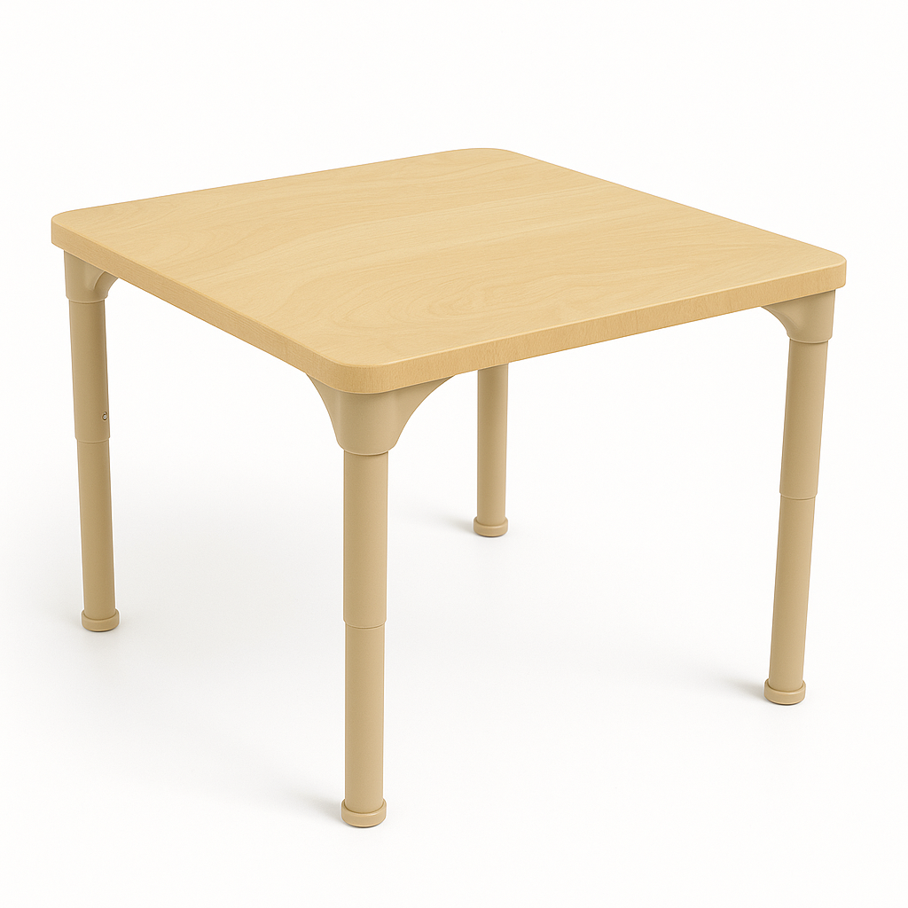 Square Adjustable Kids Table – 13" to 17" Height | Preschool & Toddler Activity Table for Classrooms & Daycares