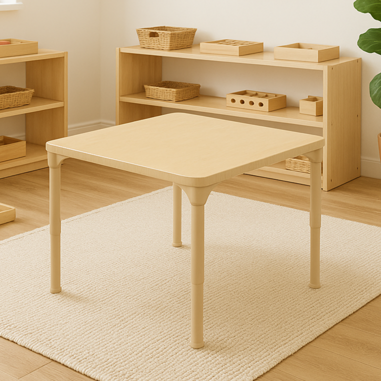 Square Adjustable Kids Table – 17" to 25" Height | Activity Table for Classrooms, Daycares & Homeschool