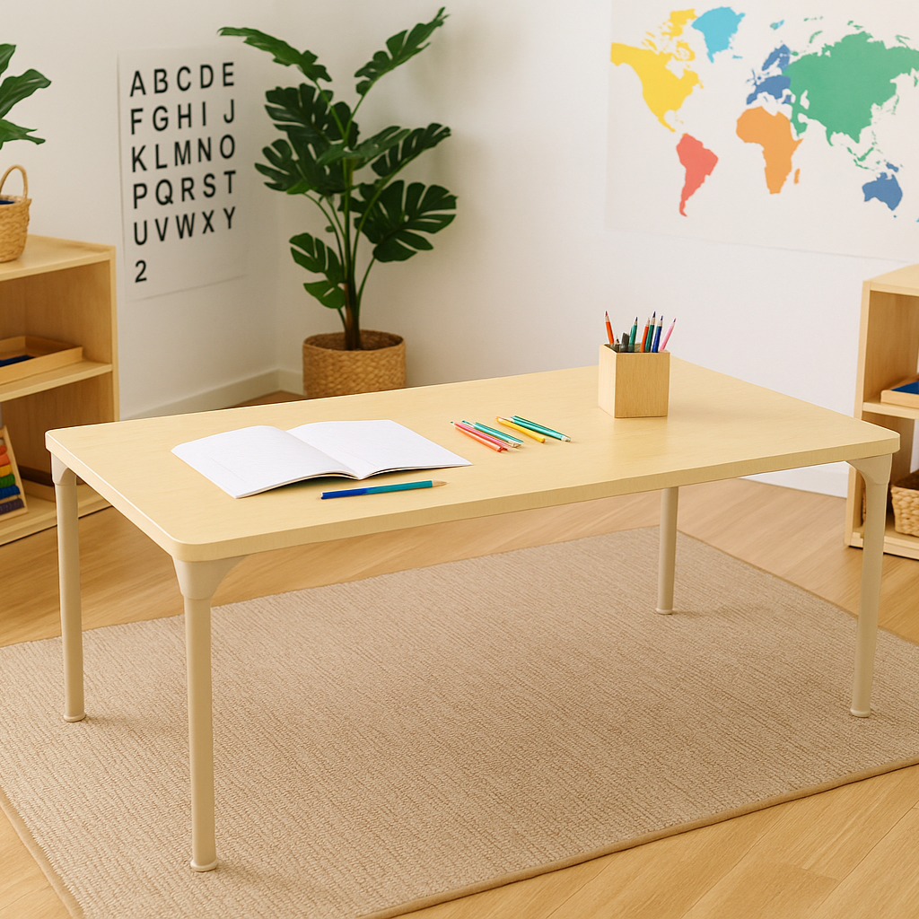Rectangular Adjustable Kids Classroom Table (17–25" Height)